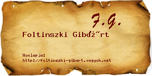 Foltinszki Gibárt névjegykártya